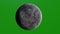 Ceres dwarf planet rotating on green screen. 4K