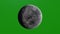 Ceres dwarf planet rotating on green screen. 4K