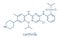 Ceritinib cancer drug molecule. ALK inhibitor used in treatment of metastatic non-small cell lung cancer. Skeletal formula.