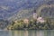 Cerkev Marijinega vnebovzetja Church in the Island in the center of Lake Bled.