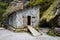 Cerkno, Slovenia - August 25, 2019 : cultural heritage of old partisan hospital Franja hidden in mountains canyons from second wor