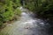 Cerna mountain river in springtime, Herculane, Romania