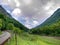 Cerna river and mountain landscape 