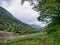 Cerna river and mountain landscape 