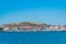 Cerro de los Moros viewed behind port in Cartagena, Spain