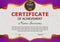 Certificate achievement. Elegant purple template. Reward. Winning the competition. Vector