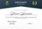 Certificate of appreciation template with deep blue and deep green gradient color, multipurpose, simple, and elegant design