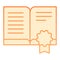 Certificate book flat icon. Approved book orange icons in trendy flat style. Certified literature gradient style design