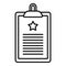 Certificate clipboard icon, outline style