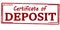 Certificate of deposit red stamp
