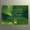 Certificate of excellence design with abstract green poly shapes