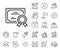 Certificate line icon. Certified document sign. Salaryman, gender equality and alert bell. Vector