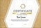 Certificate with metallic gold lines on mate gold background. Modern fashion horisontal Certificate template. Elegant diploma in