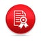 Certificate paper icon shiny luxury design red button vector