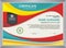 Certificate with stylish colorful wave design