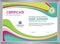 Certificate with stylish colorful wave design
