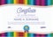 Certificate Template with Colorful Pencil Frame for Children
