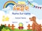 Certificate template design for happy doggy award with cute dog in background