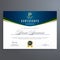 Certificate template with gold seal, deep blue, and deep green gradient color. Multipurpose and elegant design
