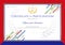 Certificate template in sport theme with sport color stripe them