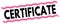 CERTIFICATE text on pink-black lines stamp sign