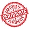 CERTIFICATE text on red round stamp sign