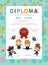 Certificates kindergarten and elementary, Preschool Kids Diploma certificate background design template.