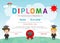 Certificates kindergarten and elementary, Preschool Kids Diploma certificate background design template.