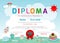 Certificates kindergarten and elementary, Preschool Kids Diploma certificate background design template.