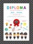 Certificates kindergarten and elementary, Preschool Kids Diploma certificate background design template.