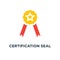 certification seal icon. award badge, certificate concept symbol
