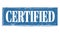 CERTIFIED blue rectangle stamp