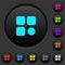 Certified component dark push buttons with color icons