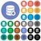 Certified database round flat multi colored icons