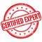 CERTIFIED EXPERT text on red grungy round rubber stamp