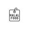 Certified halal food tag line icon