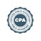 Certified public accountant sign or stamp, CPA bookkeeper seal, accounting