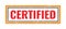 CERTIFIED red orange rectangle stamp