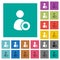 Certified user square flat multi colored icons
