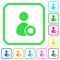 Certified user vivid colored flat icons
