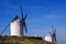 Cervantes Don Quixote windmills and Consuegra castle. Castile La