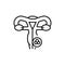 Cervical cancer icon. Malignant neoplasm vector illustration.