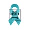 Cervical cancer support ribbon.