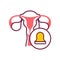 Cervical cap color line icon. Uterus and contraceptive method. Birth control. Safety sex sign.