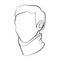 Cervical collar outline icon. Neck brace