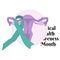 Cervical Health Awareness Month, design of postcard or banner about the protection of the reproductive system of a woman