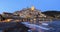 Cervo - medieval hilltop town at dusk, Liguria, Italy