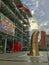 Cesar golden thumb displayed in front of the Centre Pompidou, Paris, France