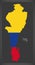 Cesar map of Colombia with Colombian national flag illustration
