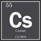 Cesium chemical element, dark square symbol